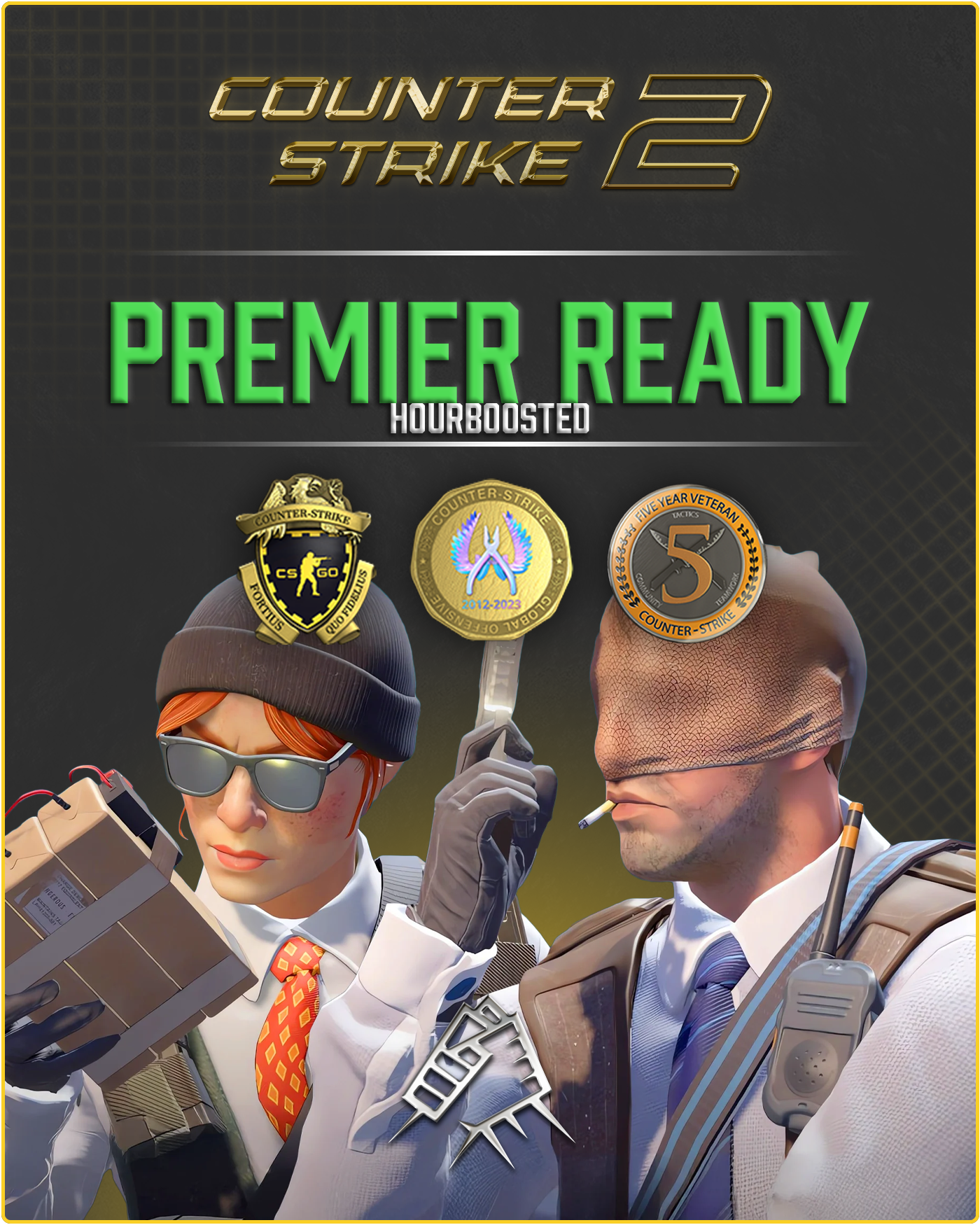 CS2 Prime Account + Premier Ready +  3 Medals + 500 Commends + 50 Comments + Hourboosted